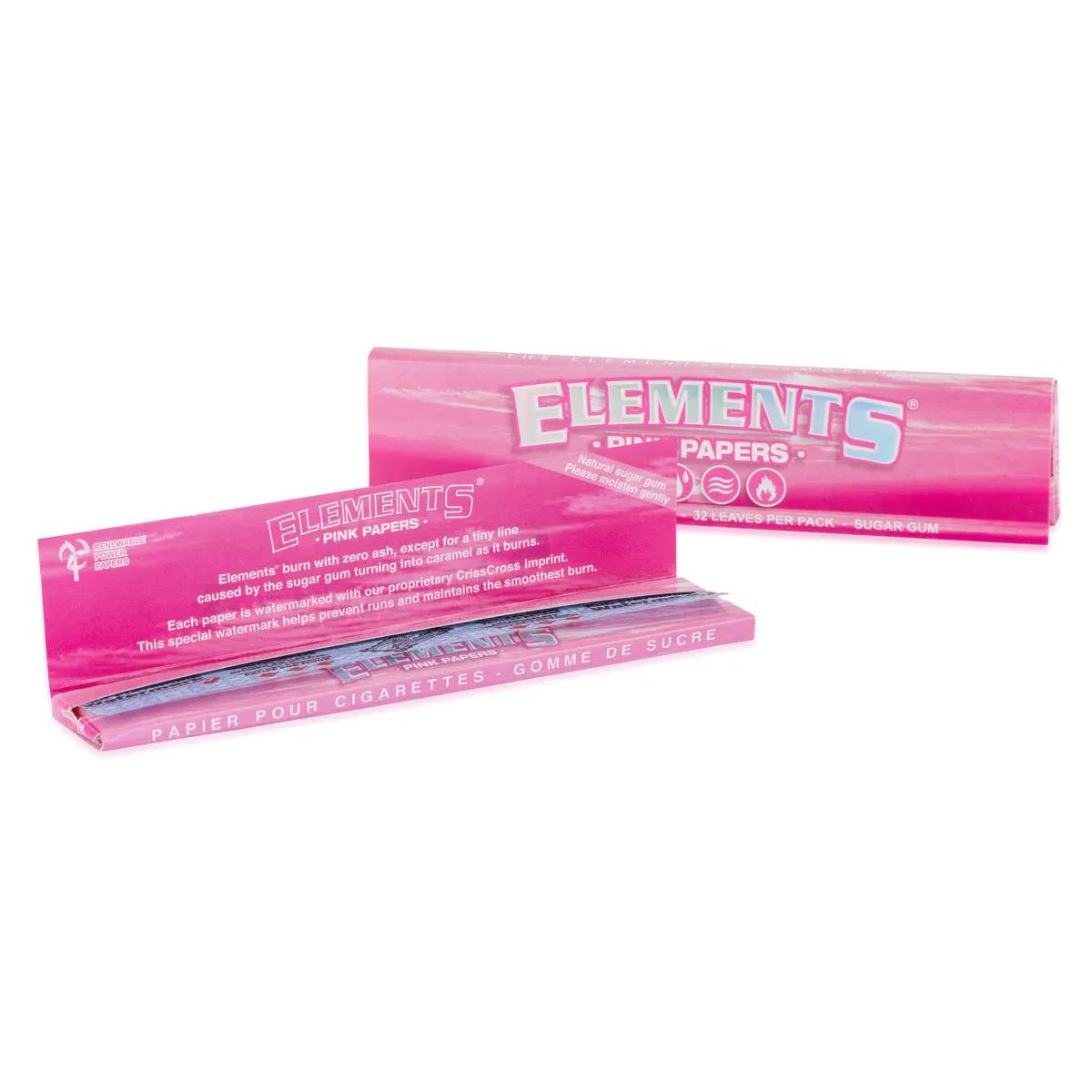 Elements King Size Slim růžové papírky