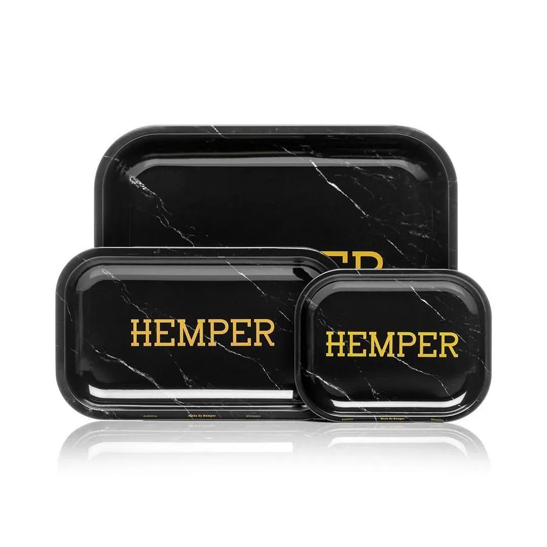 Hemper Luxe Black Marble Rolling Tray