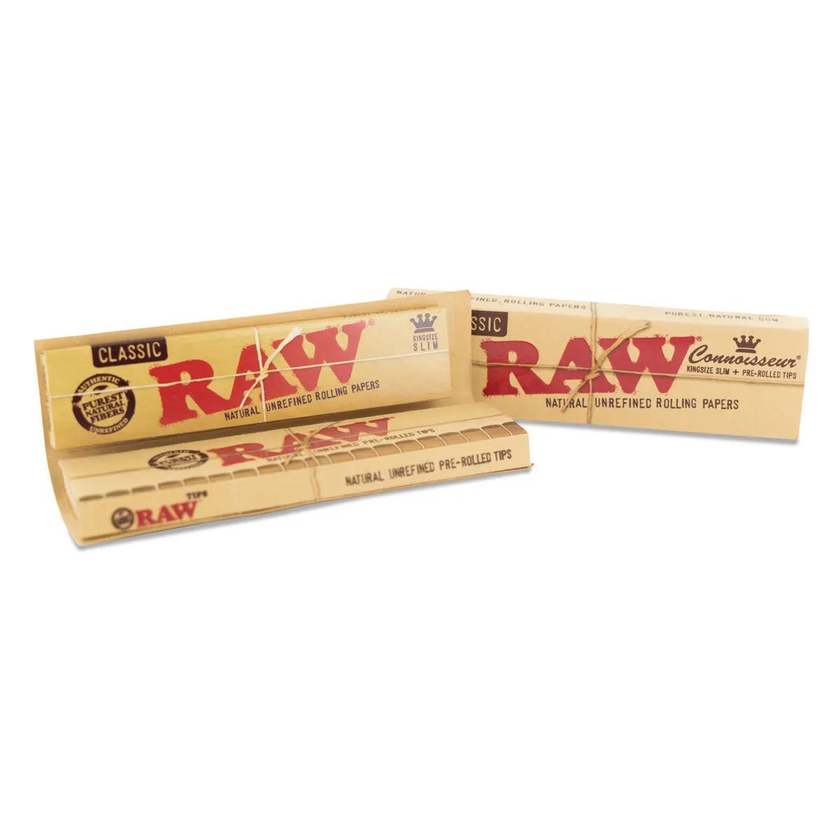 RAW Connoisseur papírky King Size + předtočené filtry