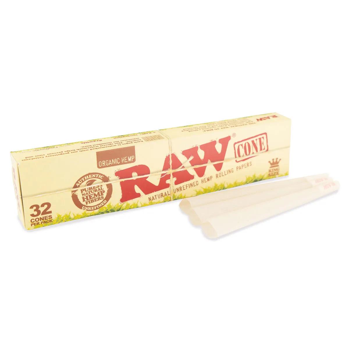 RAW Hemp Cones – předbalené kónusy z konopného papíru (32 ks)