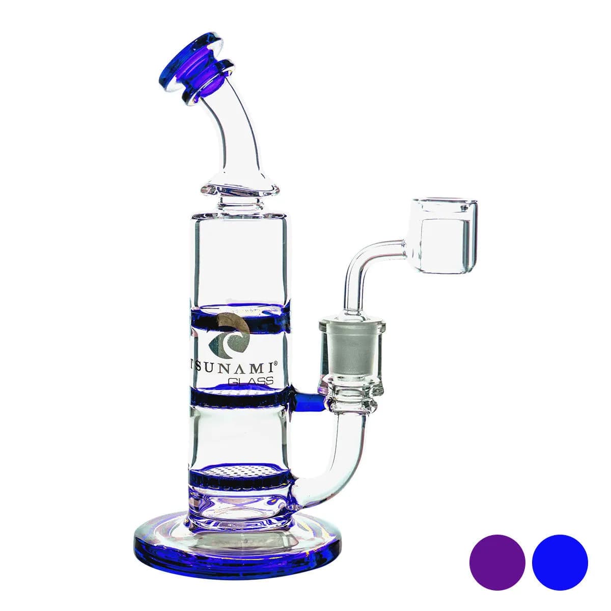 Dab Rig Double Honeycomb Turbine 8″ (Tsunami Glass)