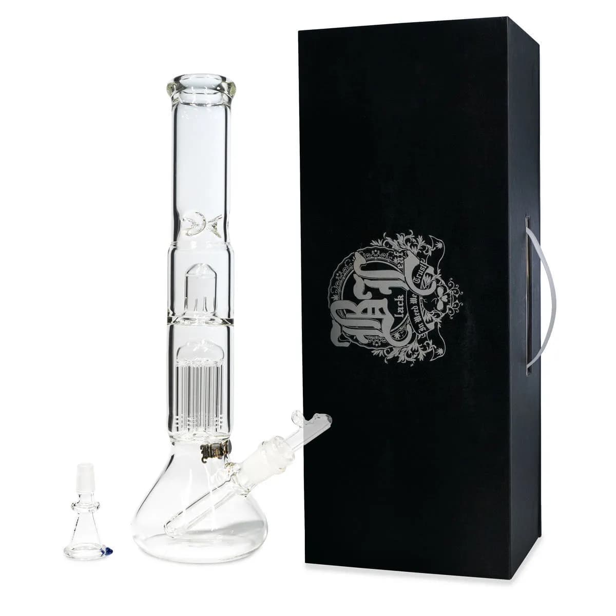 Skleněný bong na bylinky a oleje Black Leaf