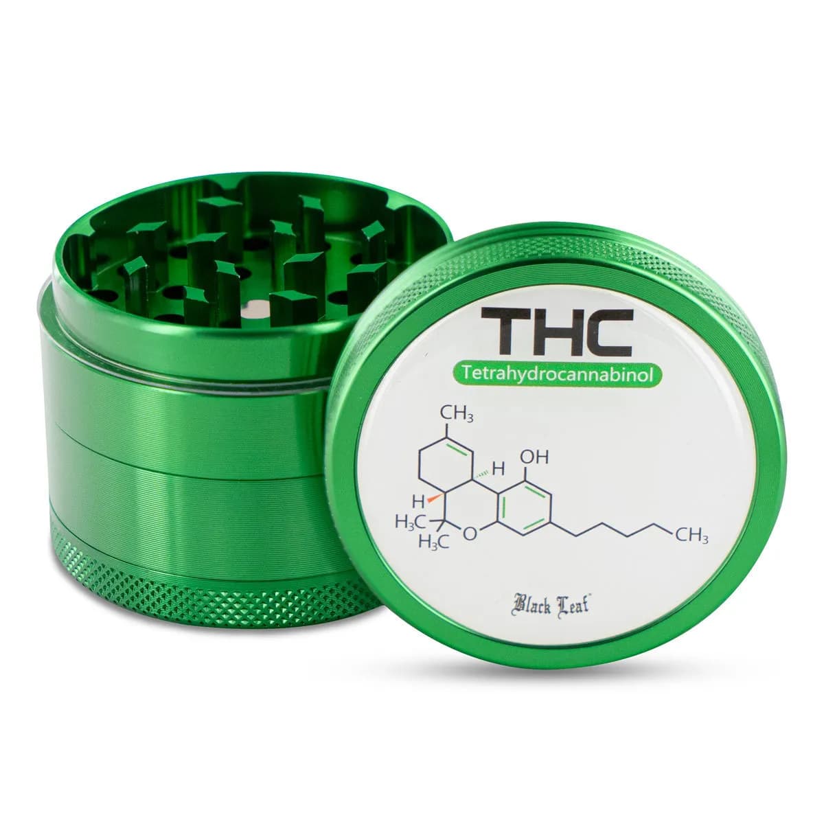 Kovová drtička Black Leaf THC
