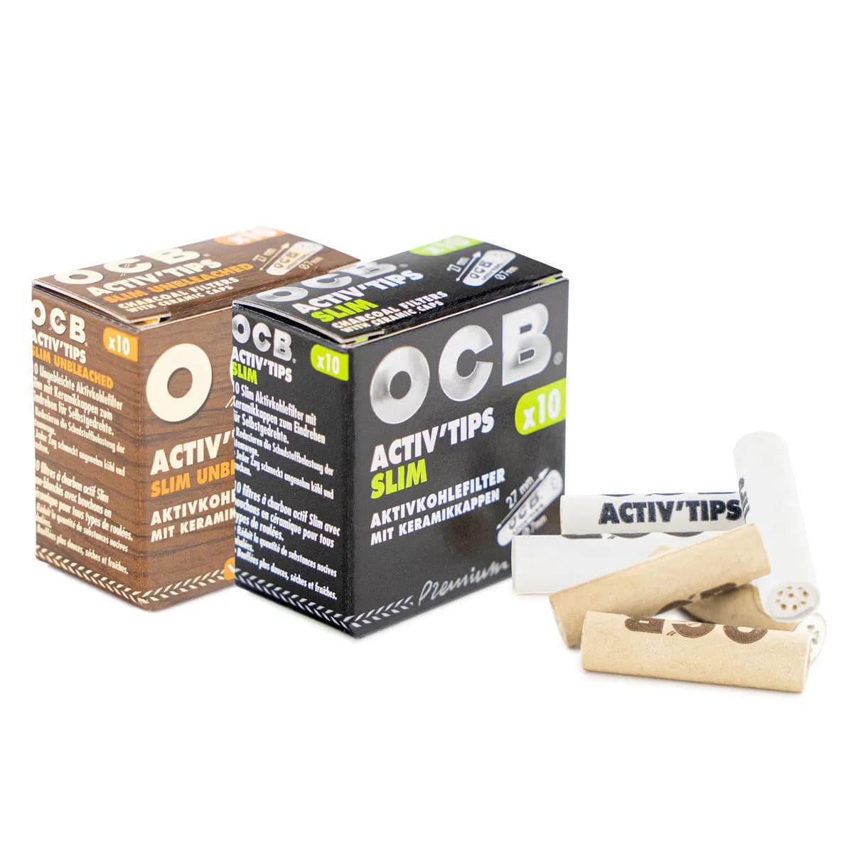 OCB Activ'Tips Slim filtry s aktivním uhlím