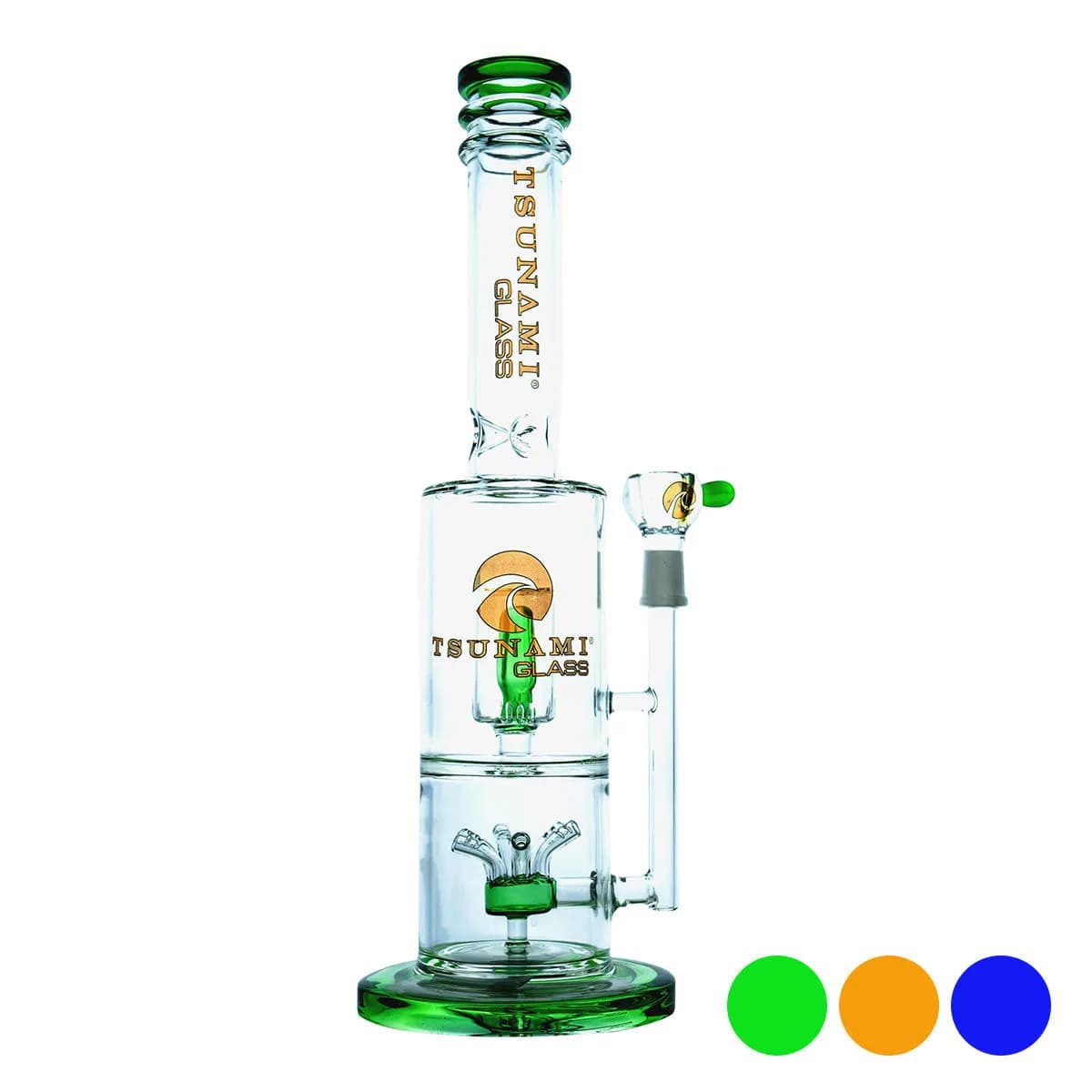 Bong se sprinklerovým perkolátorem Sprinkler Cube Perc 14'' (Tsunami Glass)